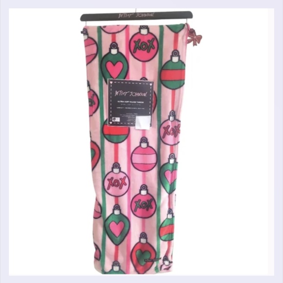 Betsey Johnson Jingle Balls Ultra Soft Plush Fleece Throw Blanket - Picture 1 of 2